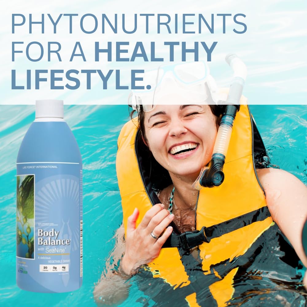 Life Force Body Balance Irish moss and sea vegetables on spoon for mineral-rich nutrition.