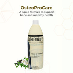 Life Force OsteoProCare Bone Juice being poured into a glass for daily use.