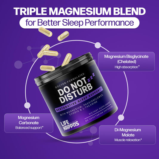 Capsules closeup shows vegetarian, non-GMO formula for calm evenings.