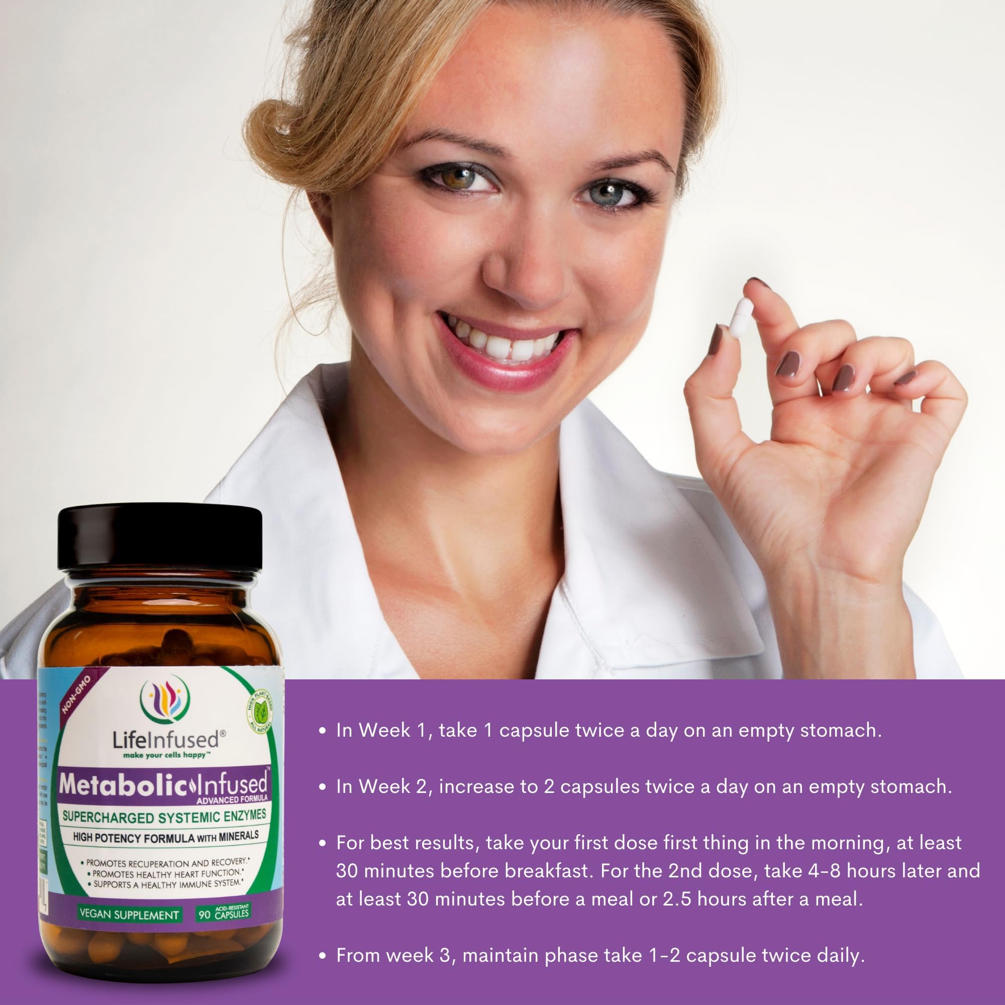 Life Infused 72 trace minerals bottle communicates nutrient synergy.
