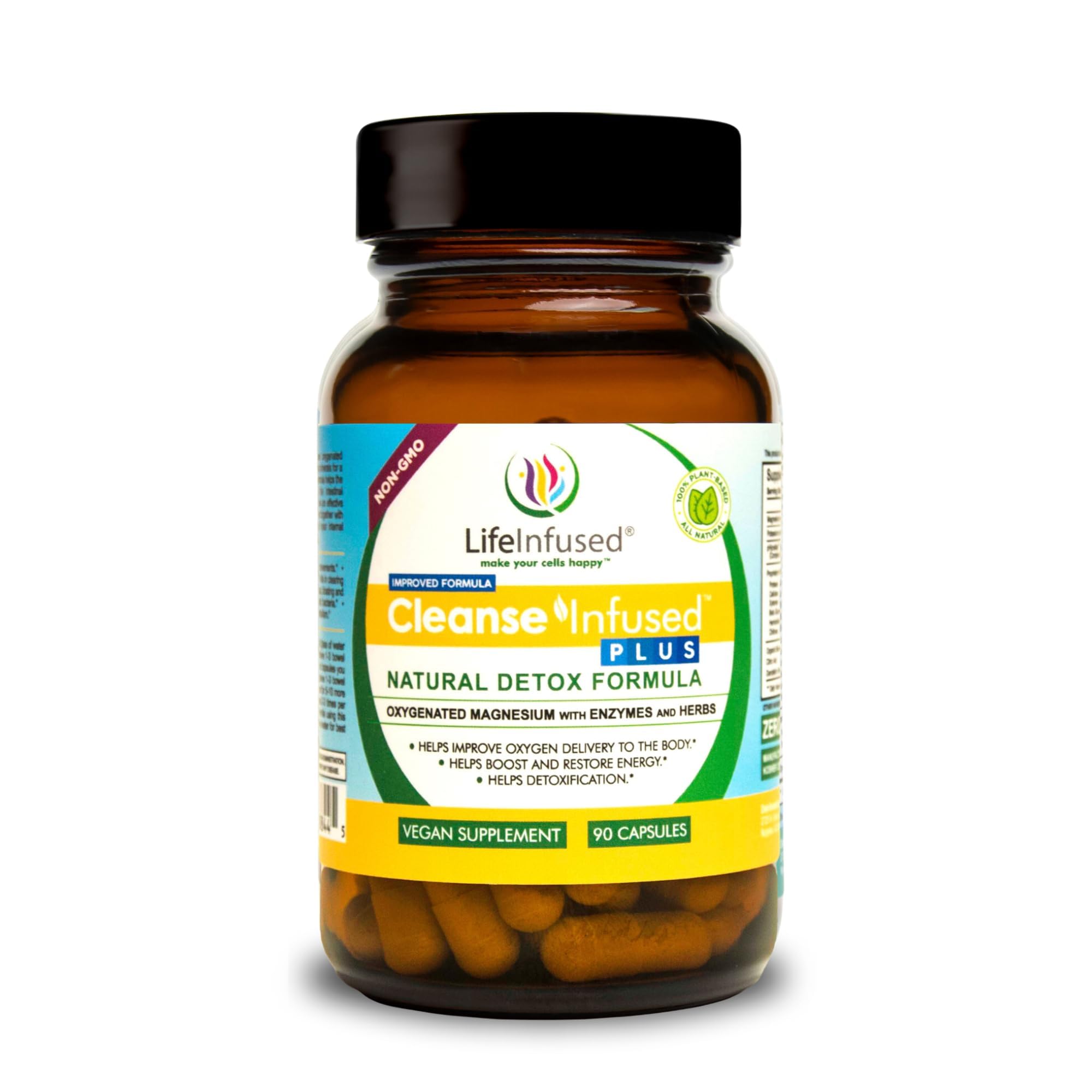 Life Infused Cleanse Infused Plus bottle with oxygenated magnesium for gentle overnight support