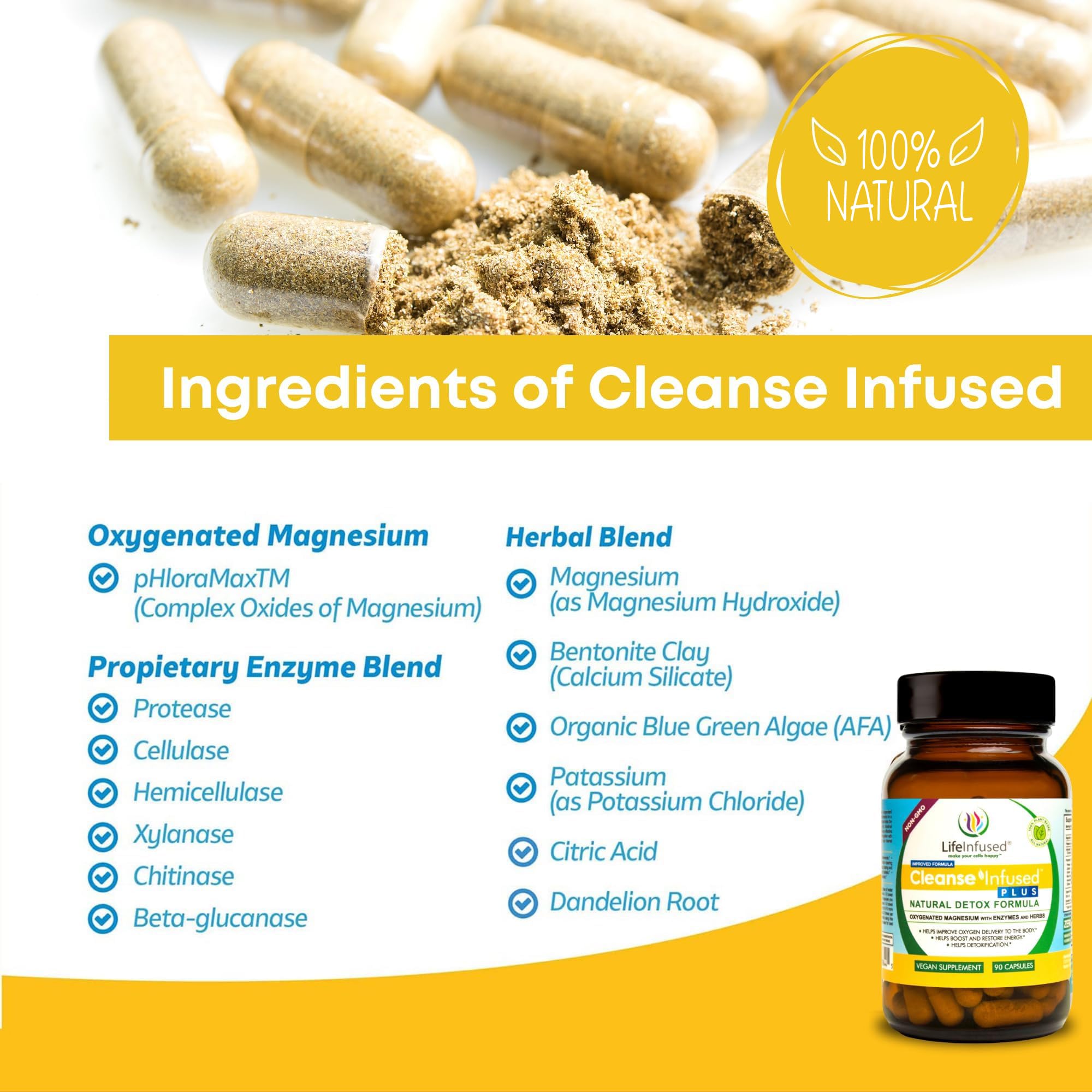 Life Infused Cleanse Infused Plus enzyme blend label for digestive support