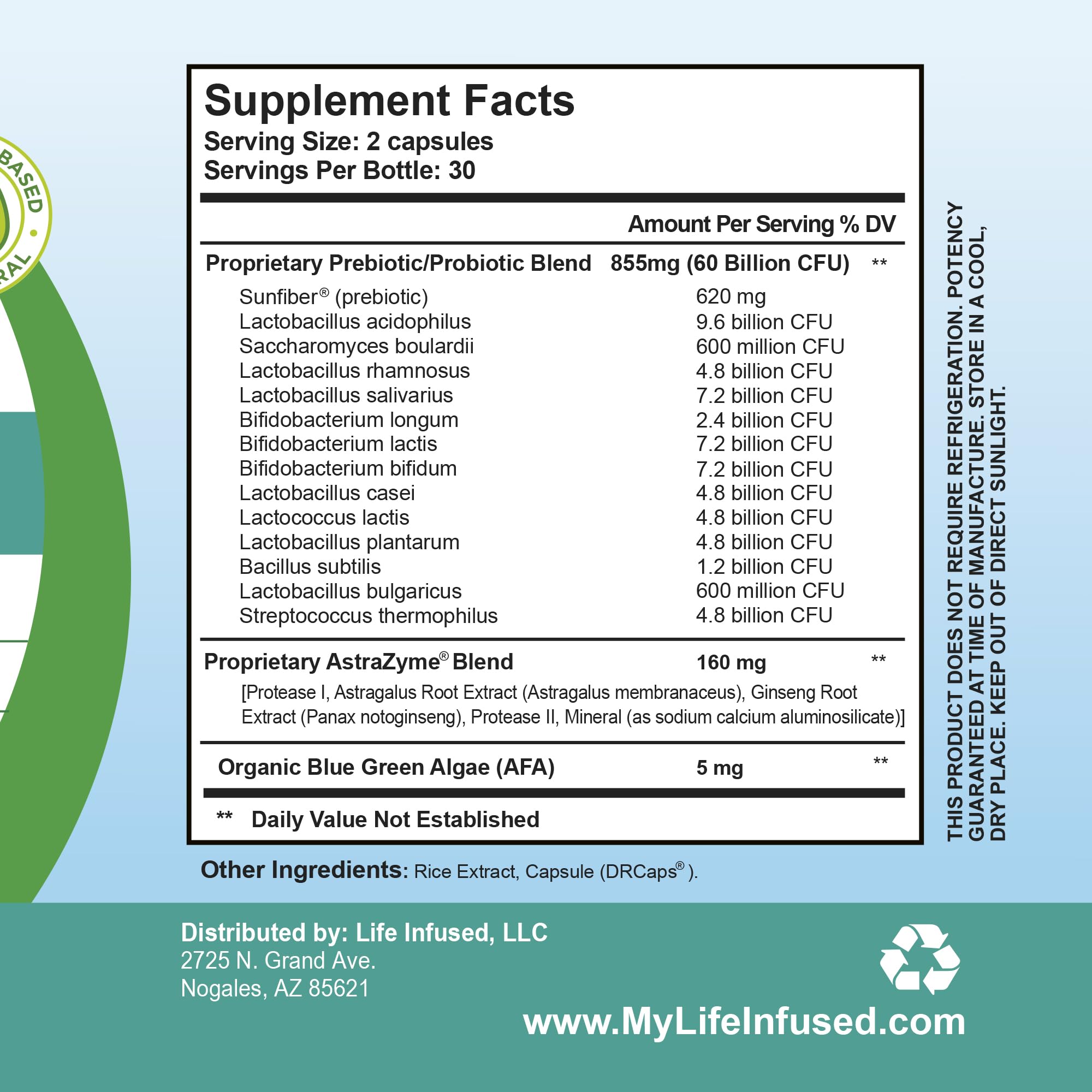 Life Infused Flora Infused Probiotics daily-use routine promotes gut balance.