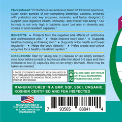 Life Infused Flora Infused Probiotics on shelf demonstrates digestive comfort potential.