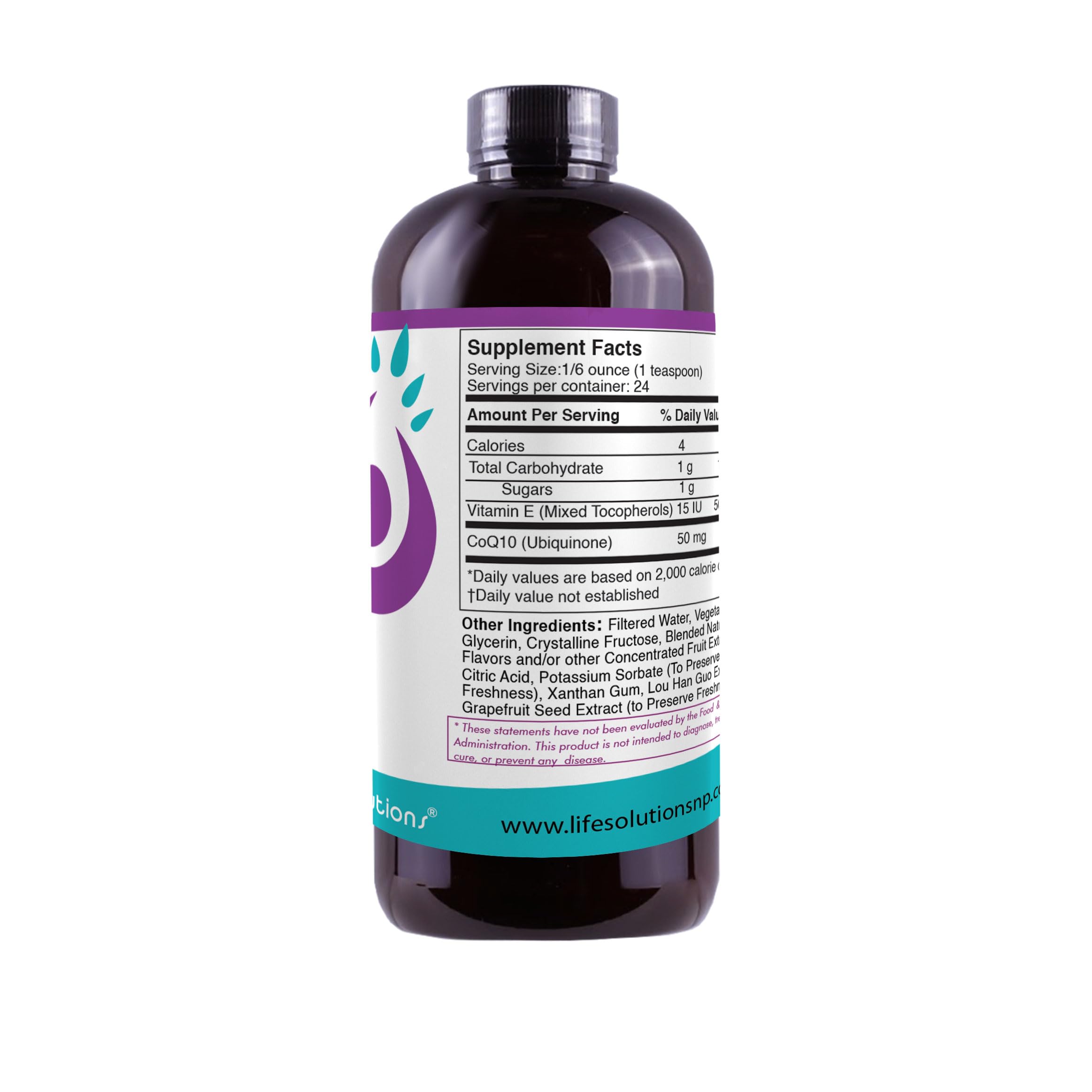 Life Solutions liquid CoQ10 pour—convenient dosing for daily use.