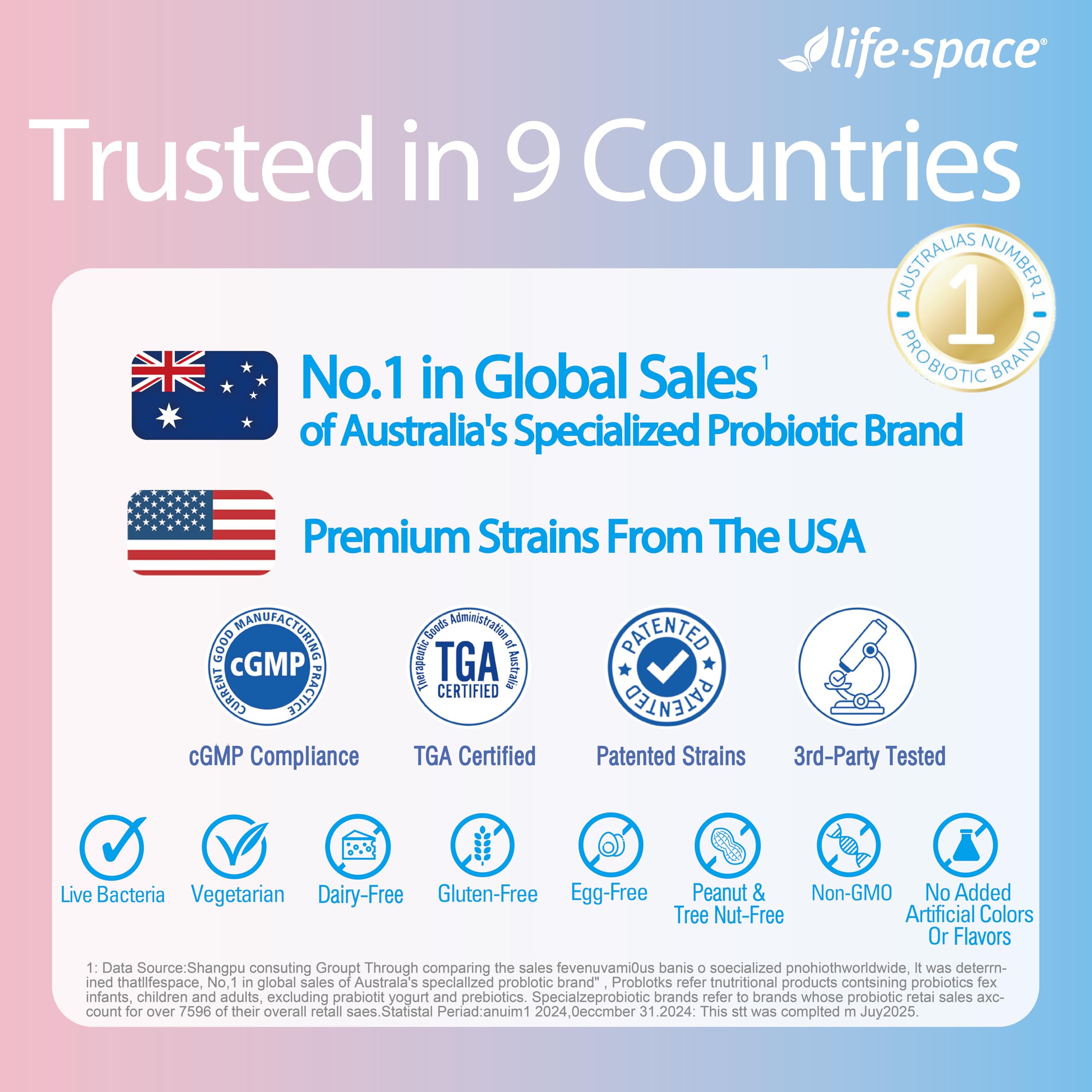Life-Space product on store shelf with family lifestyle backdrop.
