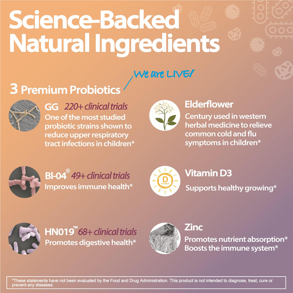 Life-Space probiotic tub label highlights 12 billion CFU per serving