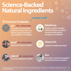 Life-Space probiotic tub label highlights 12 billion CFU per serving