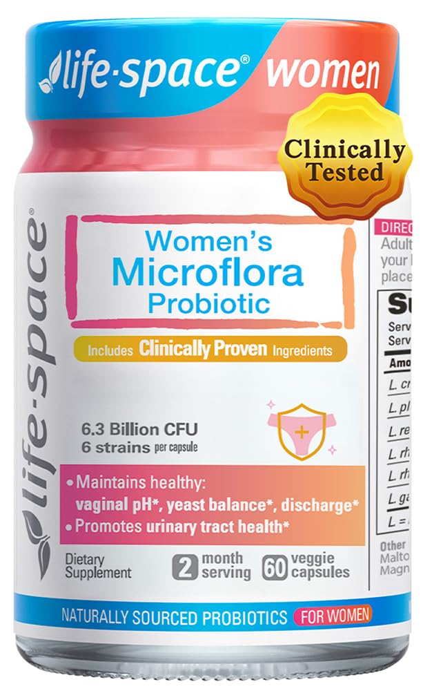 Life-Space Probiotic for Women bottle front view supports vaginal health with targeted strains.