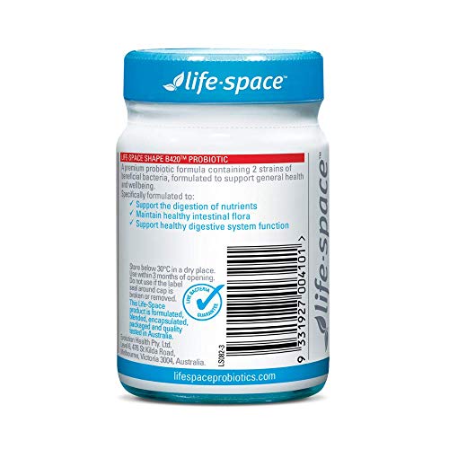 Life-Space Shape B420 capsules close-up, naturally sourced strains for daily digestion.