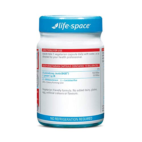 Life-Space Shape B420 probiotic packaging on kitchen shelf, convenient daily use.