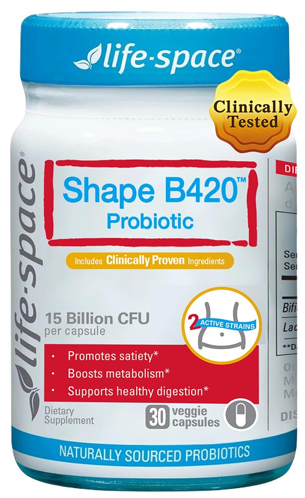 Life-Space Shape B420 probiotic bottle showcasing metabolism support.