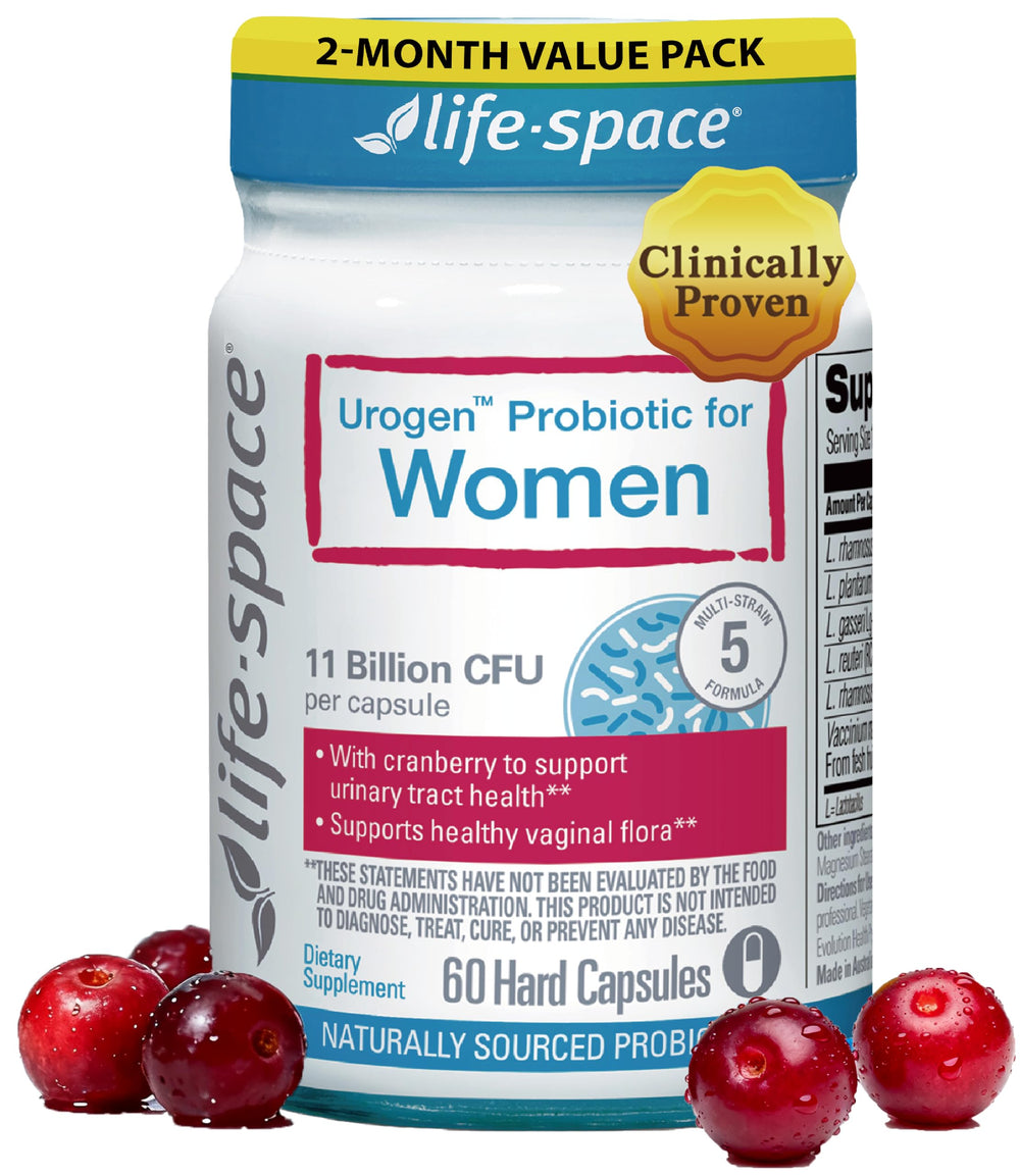 Life-Space Urogen Probiotics for Women bottle showing daily urinary balance support.