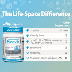 Life-Space vegetarian-friendly icon signaling dairy-free, gluten-free formulation.