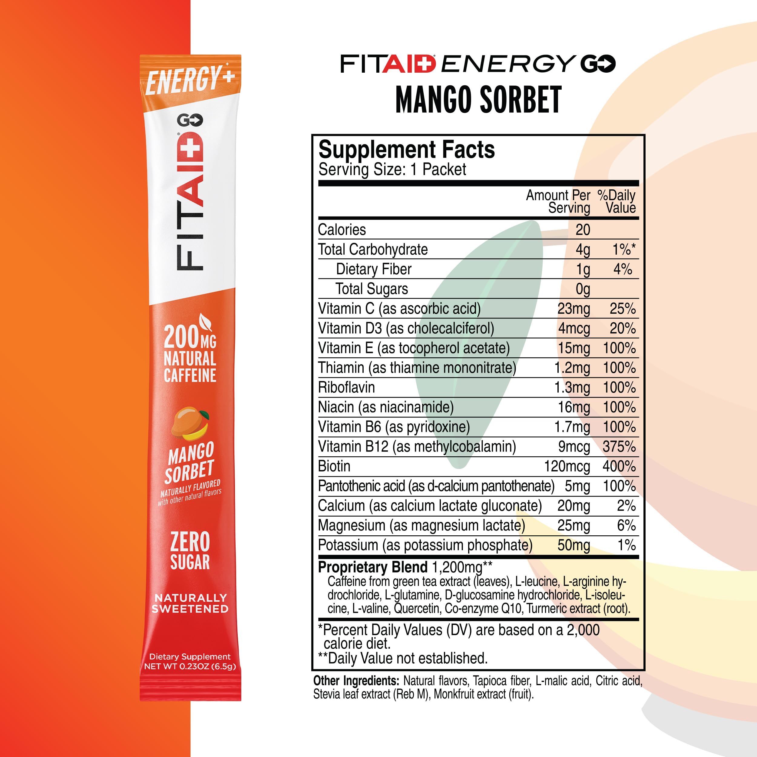 LIFEAID FITAID Energy GO with BCAAs and CoQ10 in each serving