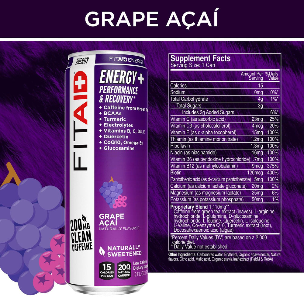 LIFEAID FITAID Energy Grape Açai being poured supports quick hydration.
