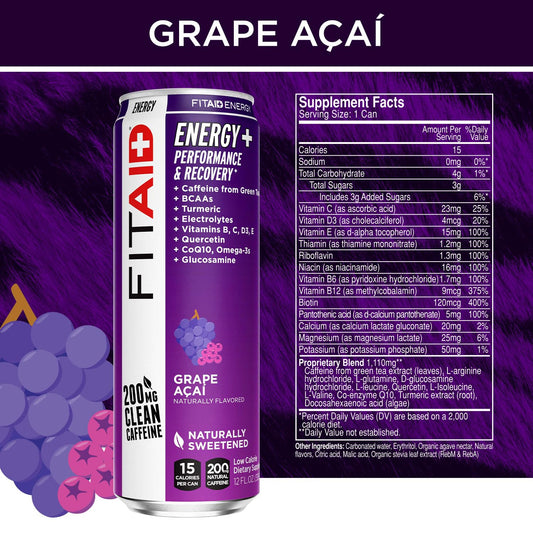 LIFEAID FITAID Energy Grape Açai being poured supports quick hydration.