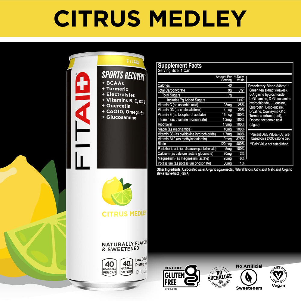 LIFEAID FITAID recovery blend can highlighting BCAAs and electrolytes