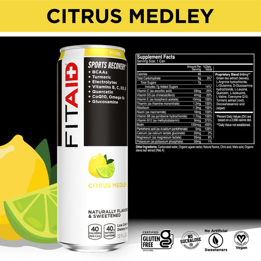 LIFEAID FITAID recovery blend can highlighting BCAAs and electrolytes