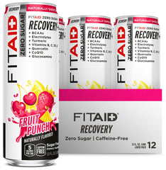 Lifeaid Fitaid Recovery Drink bottle, fruit punch flavor, zero sugar.