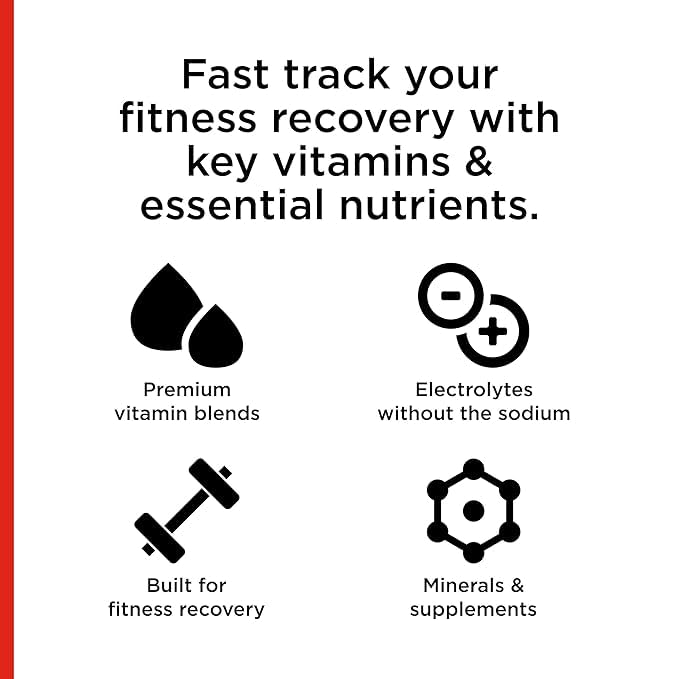 Shelf with Lifeaid Fitaid Recovery 12-pack for easy access.