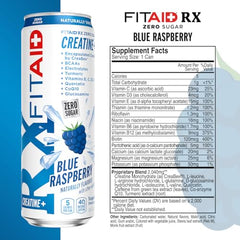 Pouring Lifeaid Fitaid RX + Creatine blue raspberry into a glass after workout
