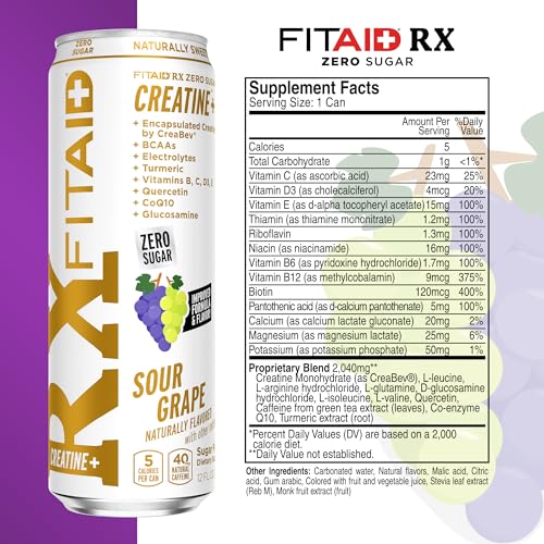 LIFEAID FITAID RX Zero Sugar bottle back label close-up