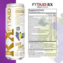LIFEAID FITAID RX Zero Sugar bottle back label close-up