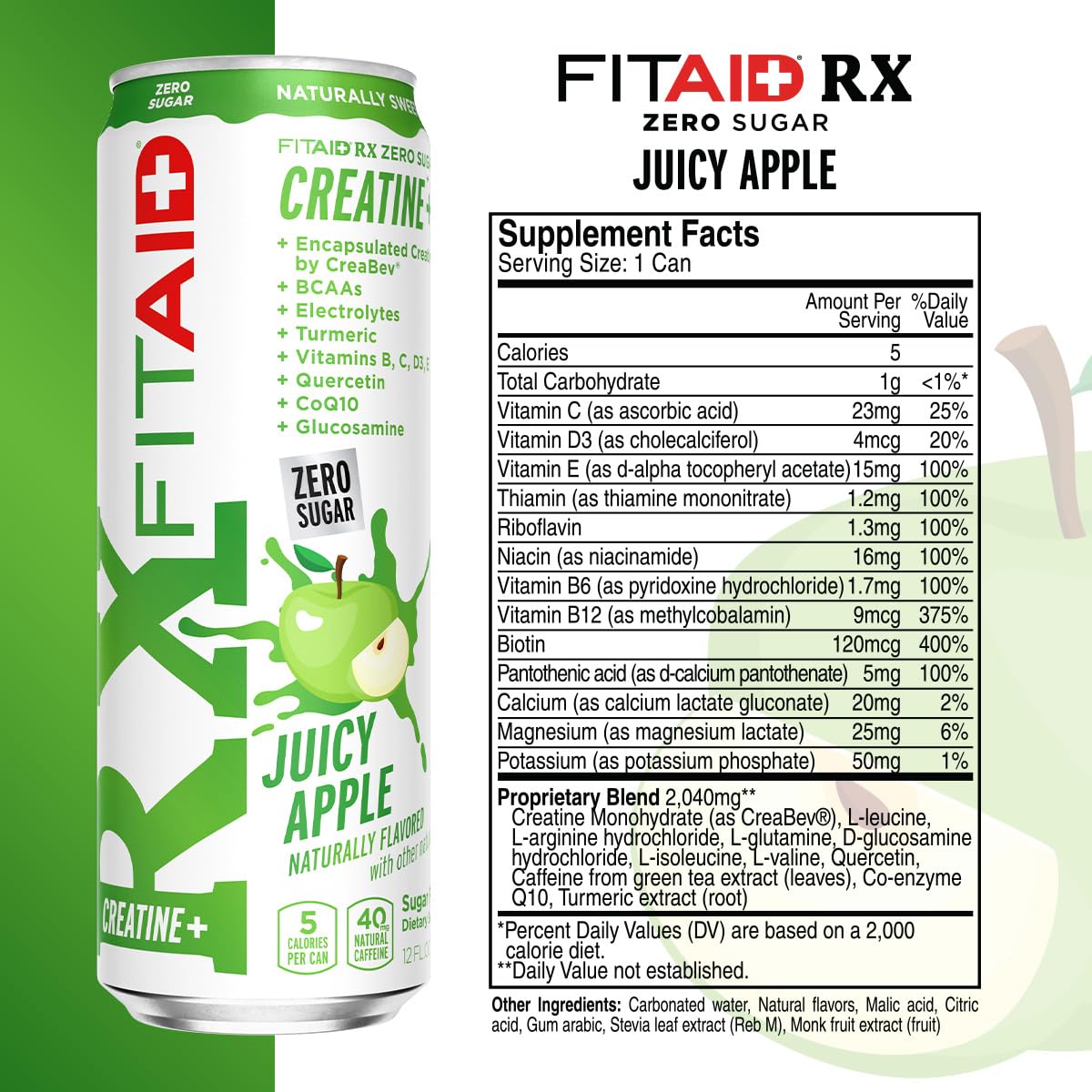 LIFEAID FITAID RX Zero Sugar glass pour showing refreshing, keto-friendly mix