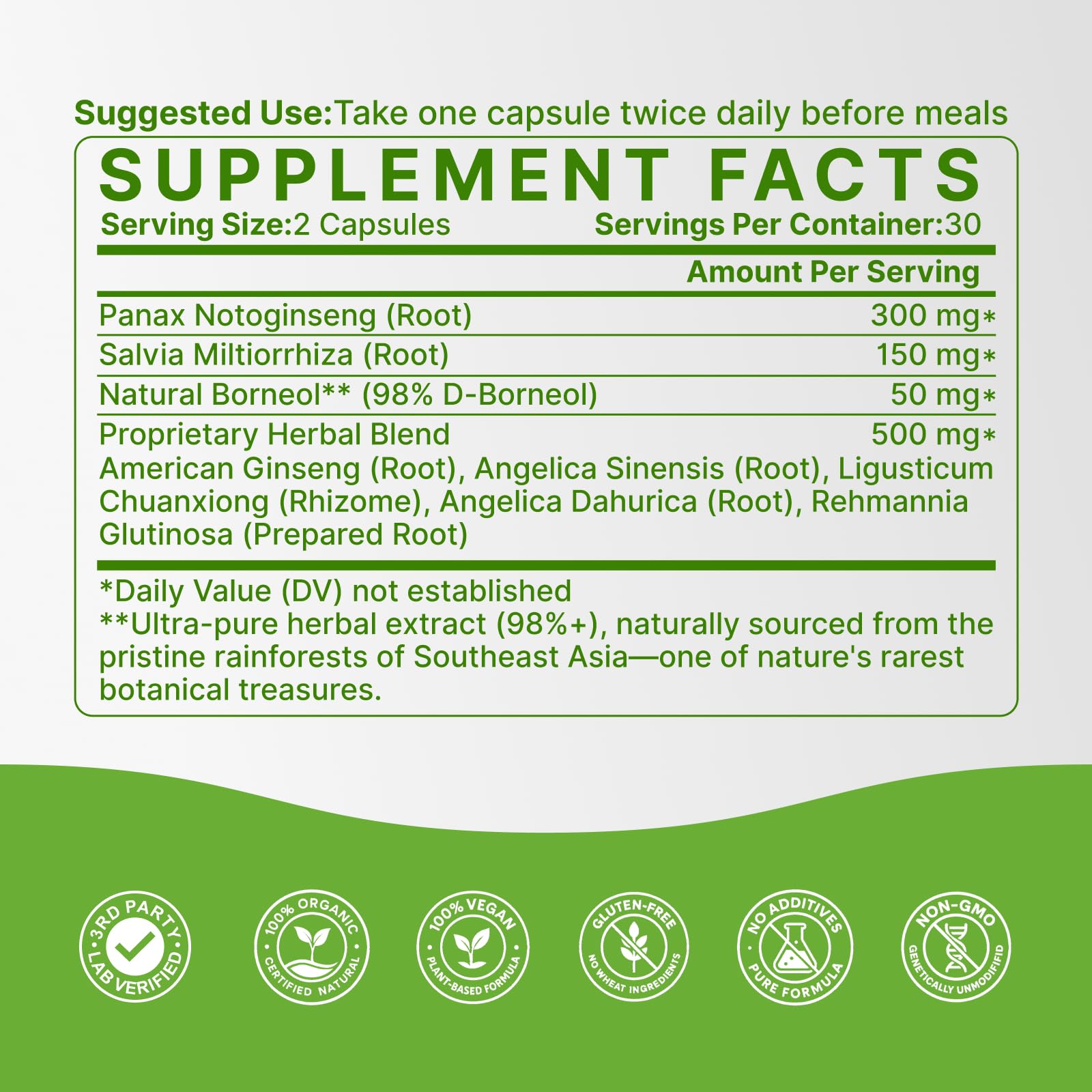 LifeBay box shows 60 vegan capsules, convenient twice-daily dosing.