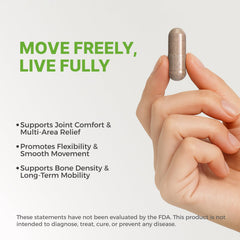 LifeBay vegan capsules close-up highlighting plant-based formula for everyday flexibility.