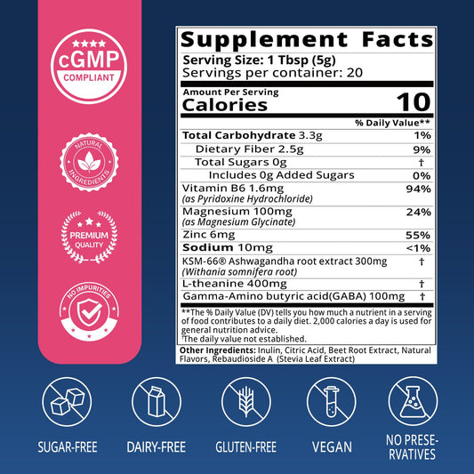 Lifebooil Calm Magnesium powder scoop, ready for mixing