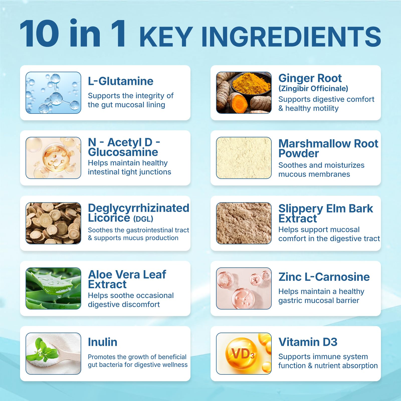 Lifebooil Leaky Gut Powder with Ginger Root bottle aids balanced digestion.