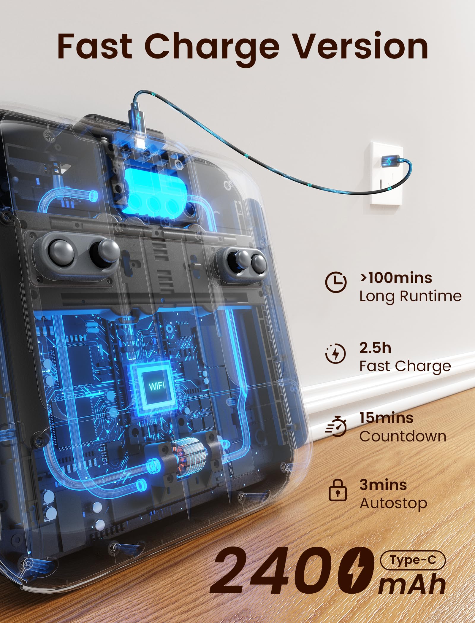 Fast-charging battery supports long cordless sessions