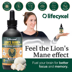 Life Cykel Lion's Mane double extraction emphasizes potency and absorption.