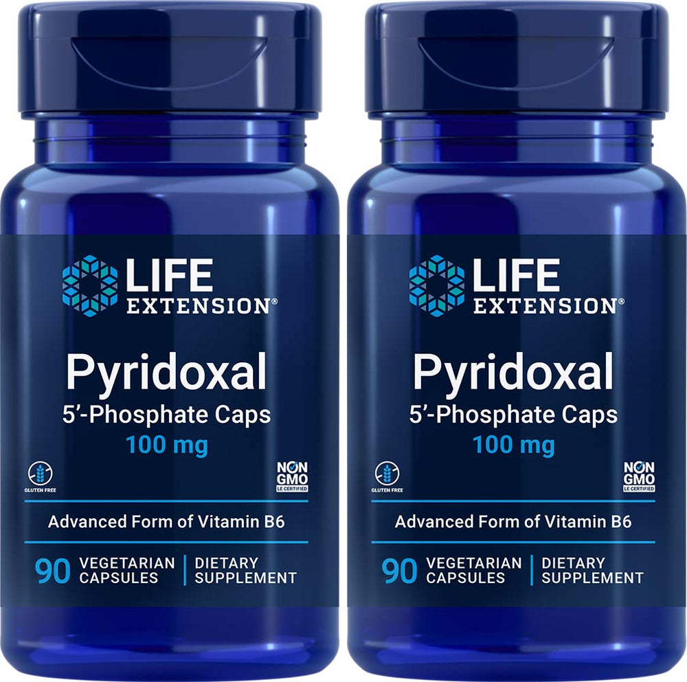 Life Extension P5P 100 mg bottle cap closeup showing dosage and seal