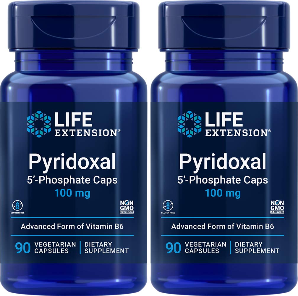 Life Extension P5P 100 mg bottle cap closeup showing dosage and seal