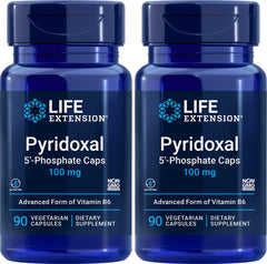 Life Extension P5P 100 mg bottle cap closeup showing dosage and seal