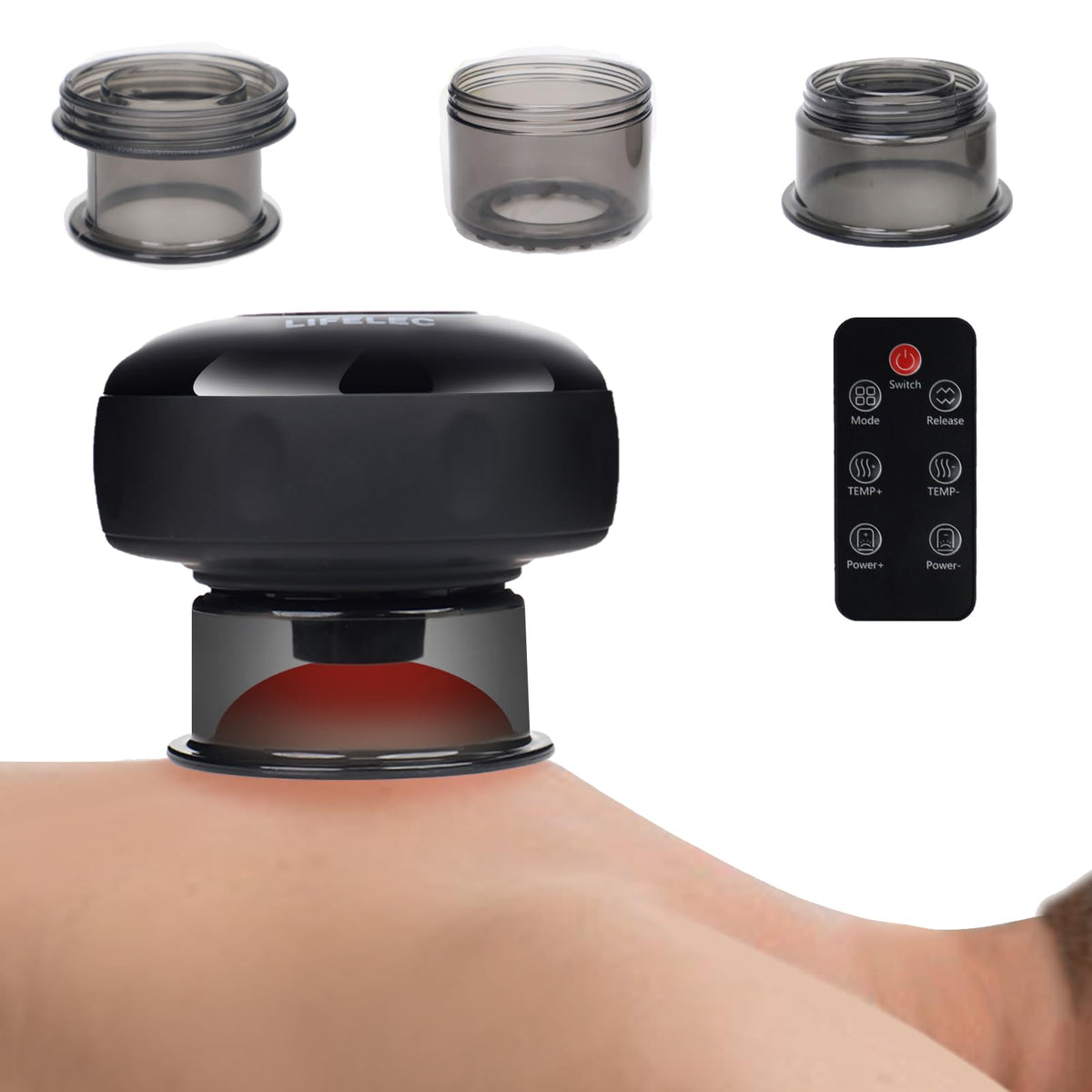 LIFELEC smart cupping kit front view for convenient at home therapy sessions