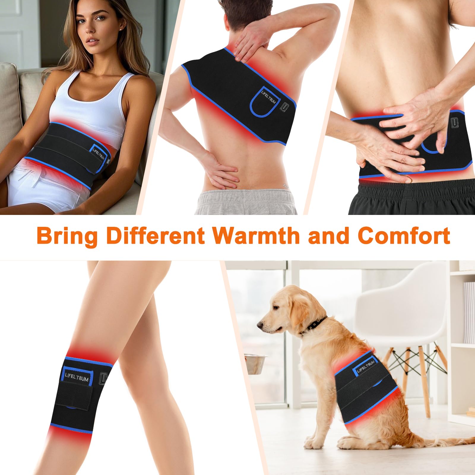 Generic Lifelt8um flexible elastic band fitting different body shapes.