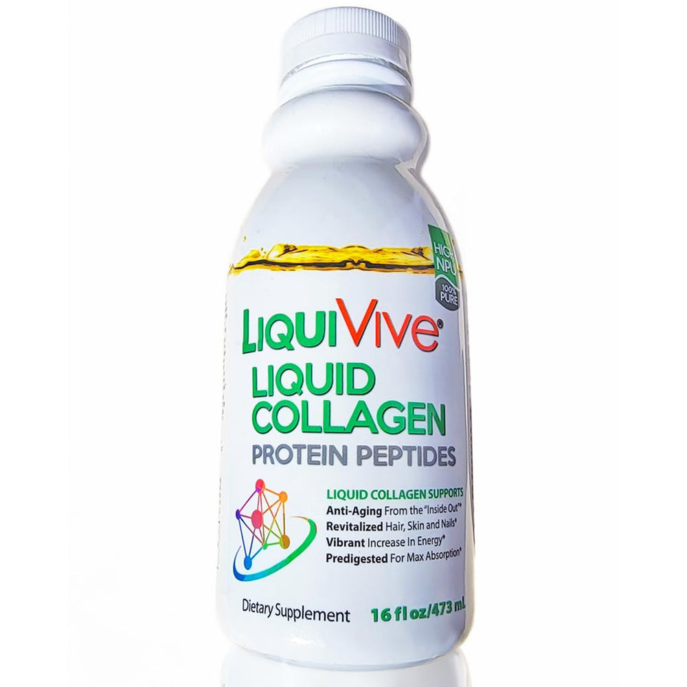 Life Miracle LiquiVive bottle pouring for easy daily collagen intake.