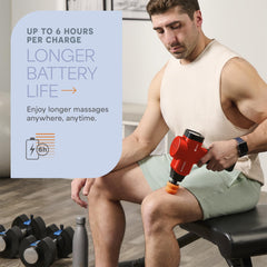 LifePro deep tissue back massager extending reach to tight knots