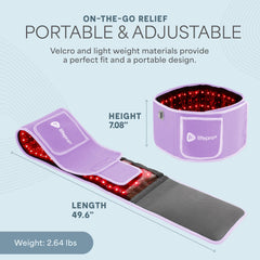 LifePro dual-wavelength 660nm-850nm setup within belt for flexible therapy sessions.