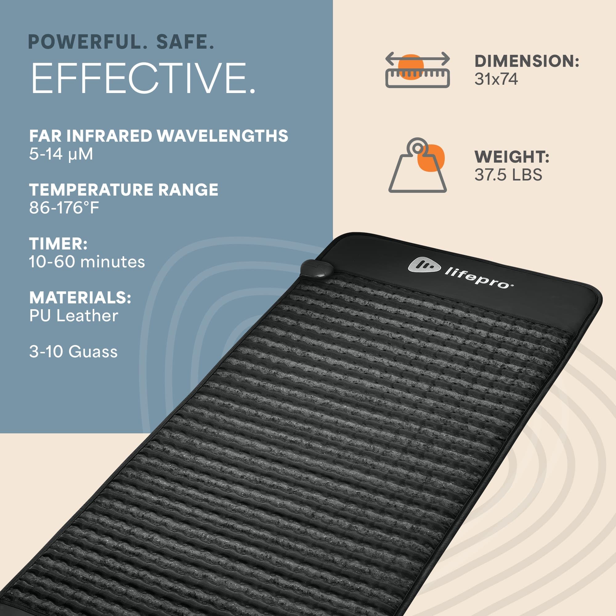 LifePro foldable heating mat on an office chair for flexible wellness sessions.