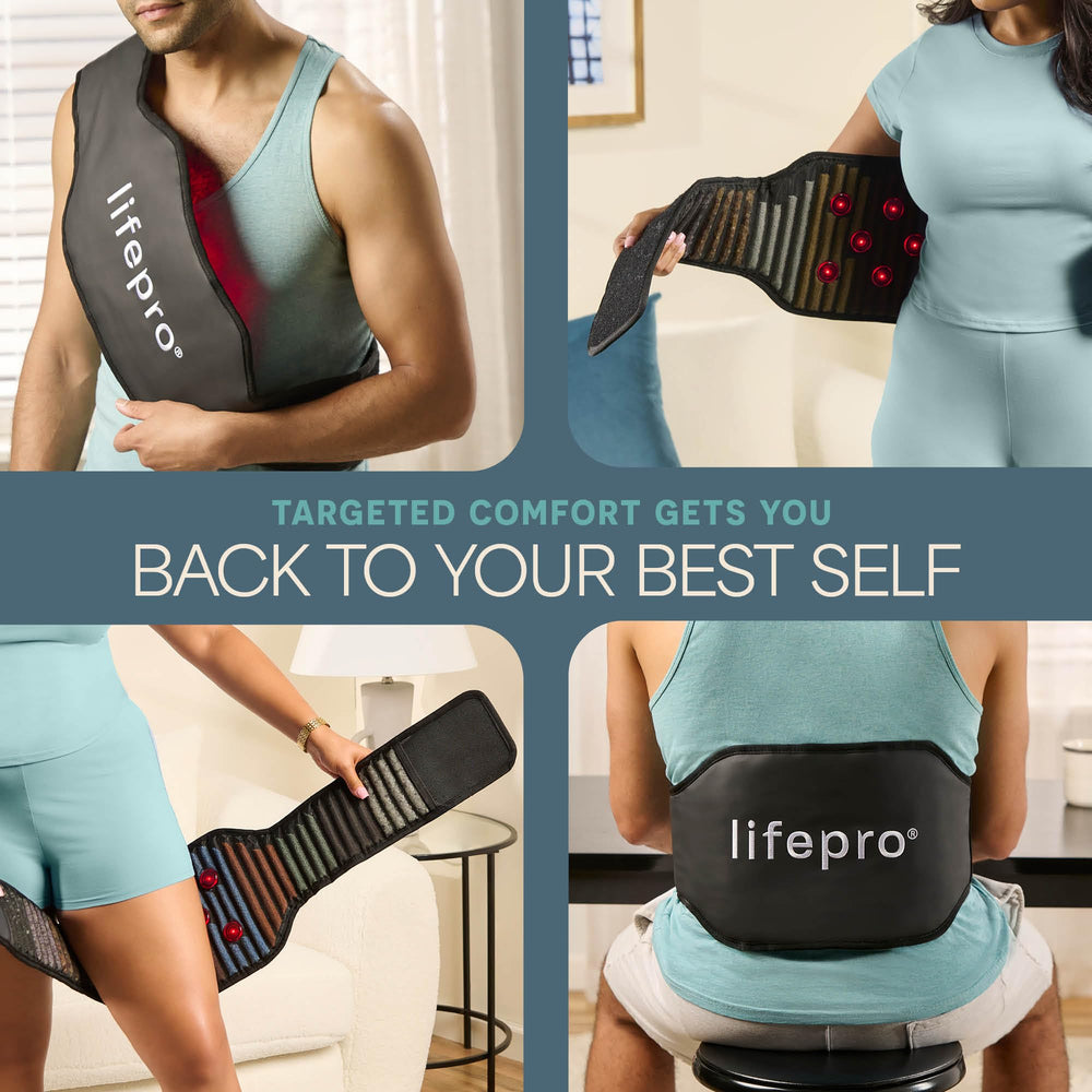 LifePro InfraTone belt folded compact with carry bag for travel wellness