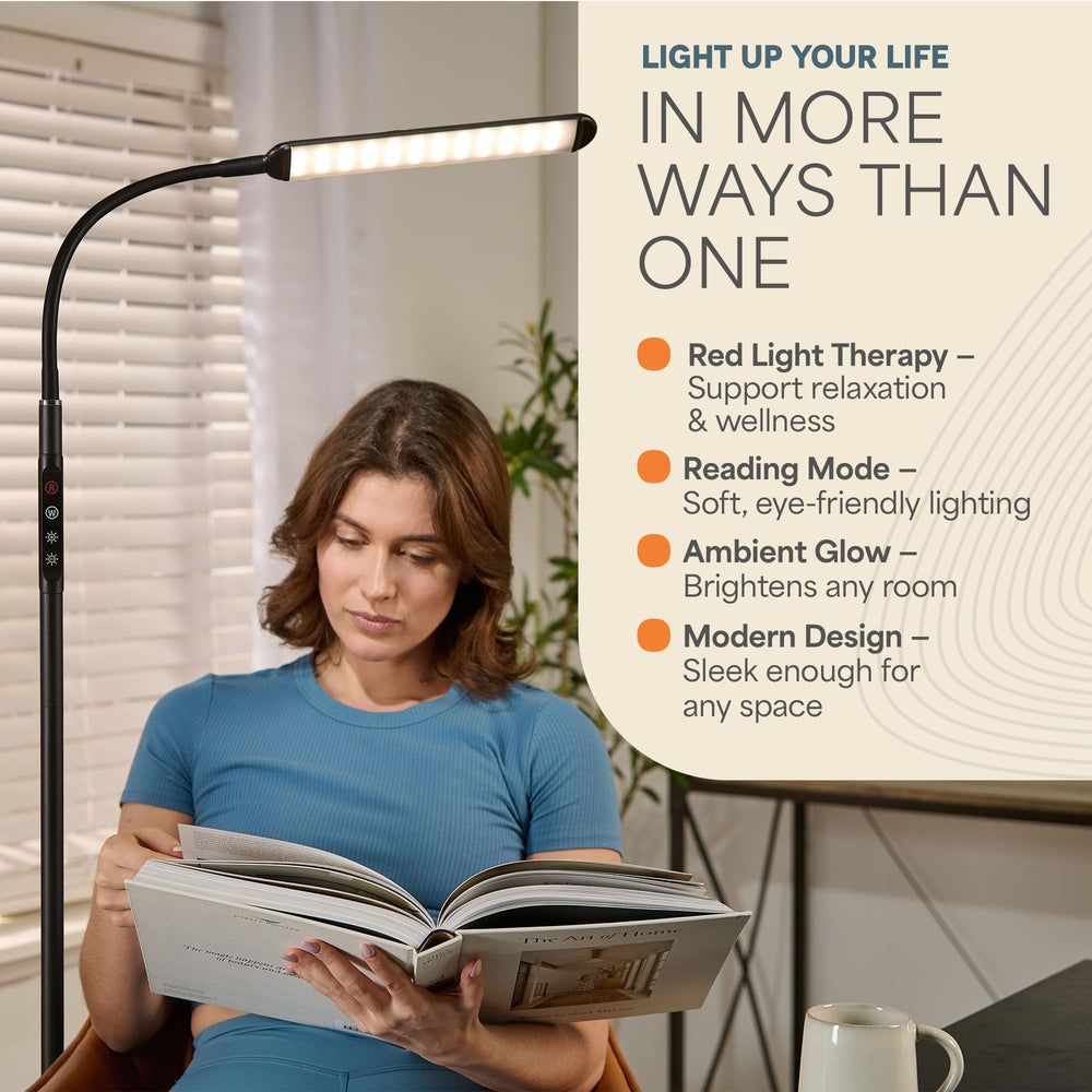 LifePro Lumaglow red-light therapy mode emits a soothing glow for relaxation
