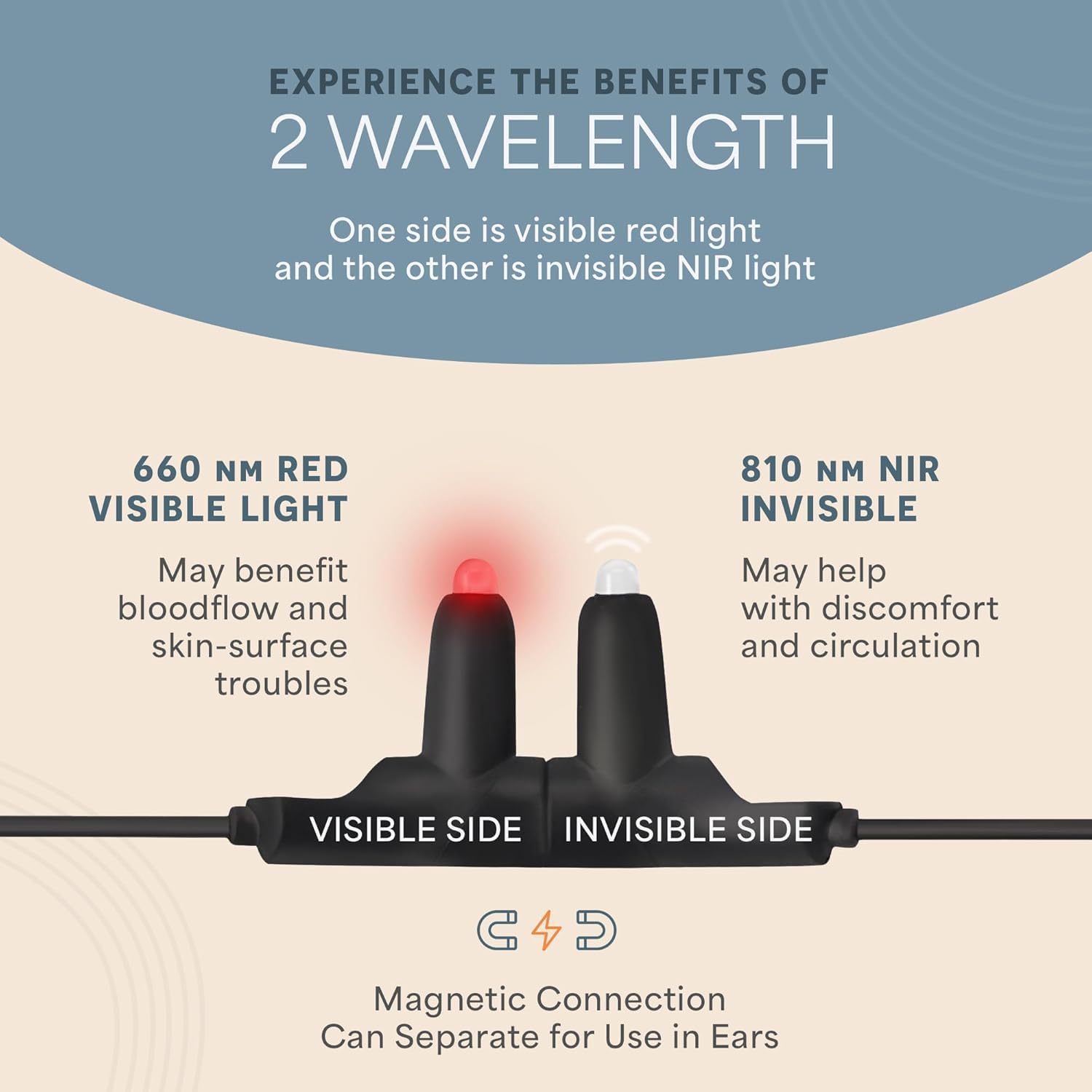 LifePro magnetic diodes detachable for easy ear relief during sessions.