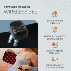 LifePro belt enables knee and full body light therapy sessions for recovery.