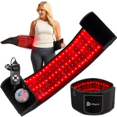 LifePro red light therapy belt worn on the torso for targeted relief.