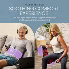 LifePro red-light therapy belt worn on back area for targeted warm relief.
